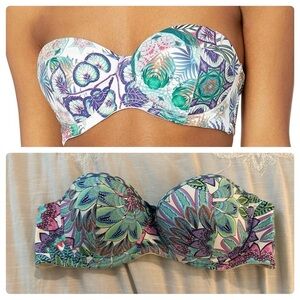 Ondademar Bandeau Patterned Bikini Top